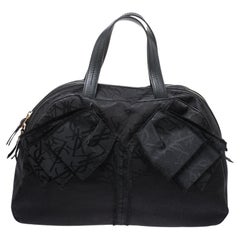 Yves Saint Laurent Black Nylon and Leather Duffle Bag