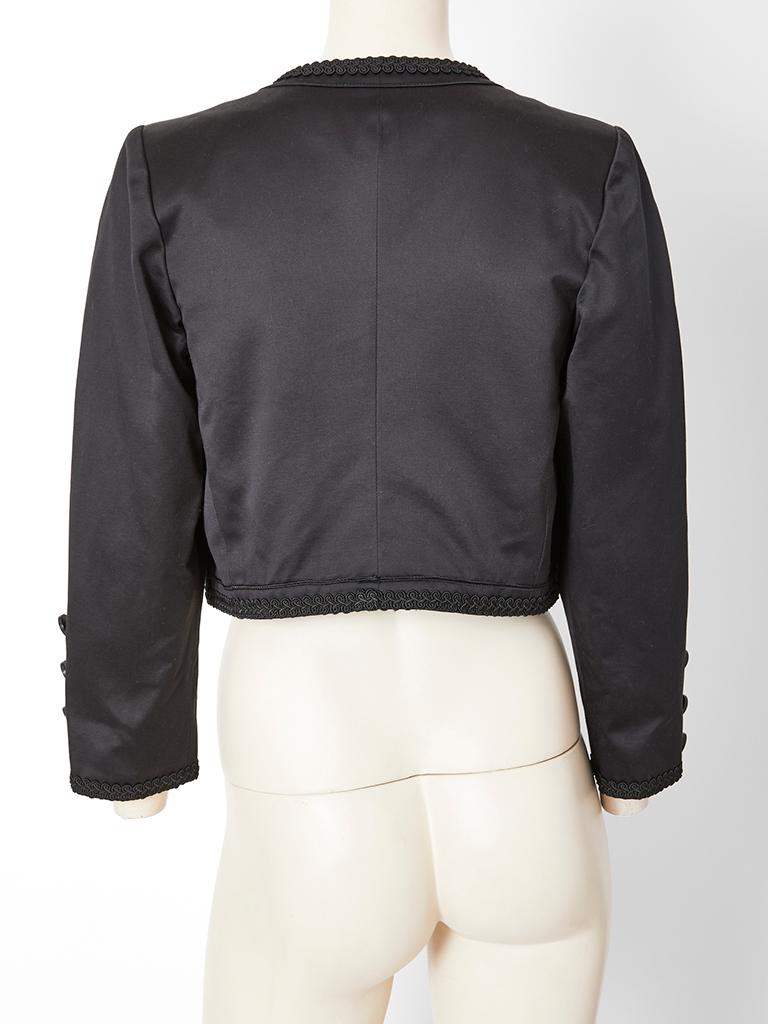 Women's Yves Saint Laurent Black on Black Cropped Jacket