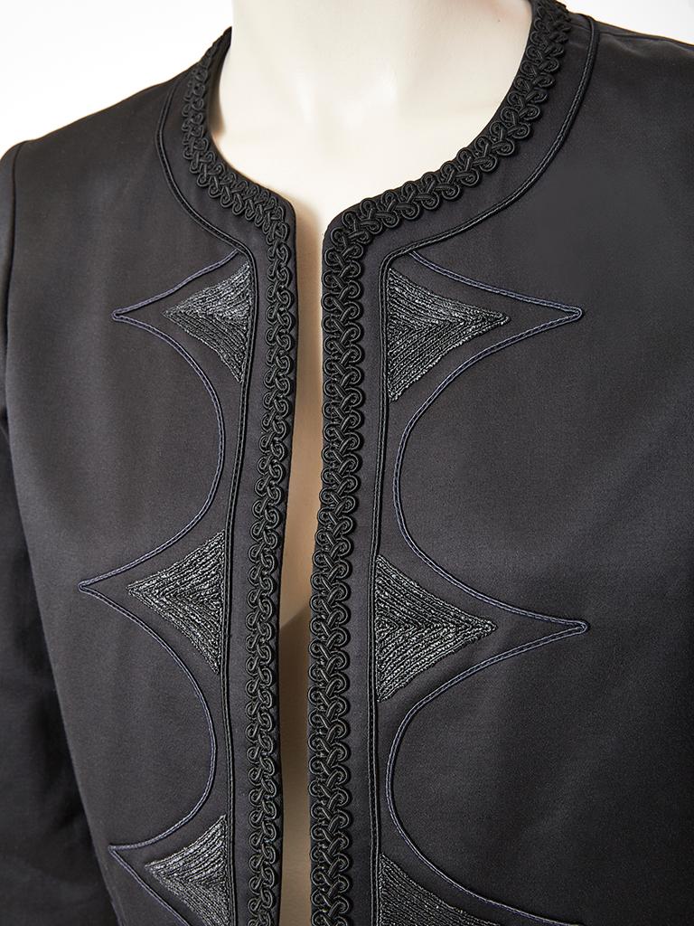 Yves Saint Laurent Black on Black Cropped Jacket 1