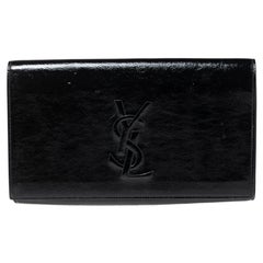 Yves Saint Laurent Black Patent Leather Belle De Jour Clutch
