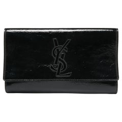 Yves Saint Laurent Black Patent Leather Belle De Jour Clutch