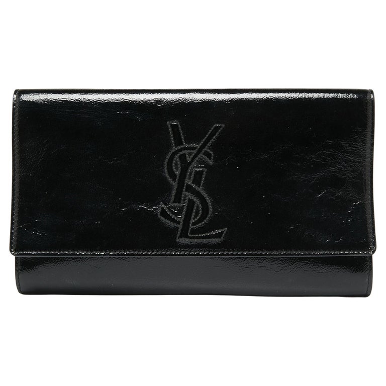 Yves Saint Laurent Black Patent Leather Belle De Jour Clutch at 1stDibs