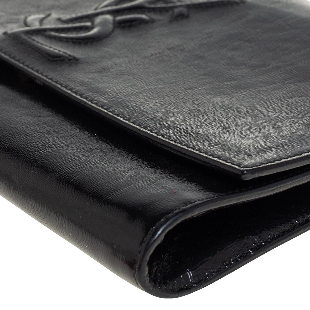 Yves Saint Laurent Black Patent Leather Belle De Jour Flap Clutch 4