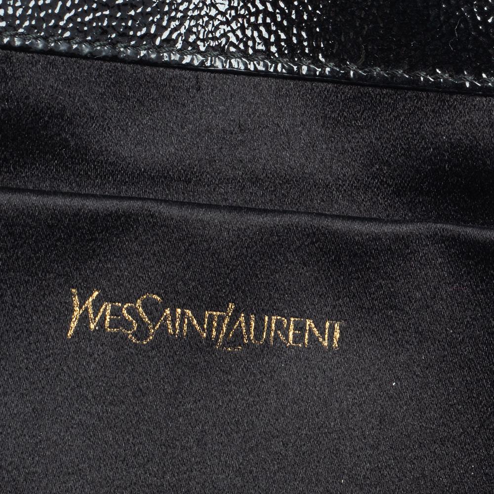 Yves Saint Laurent Black Patent Leather Belle De Jour Flap Clutch 3