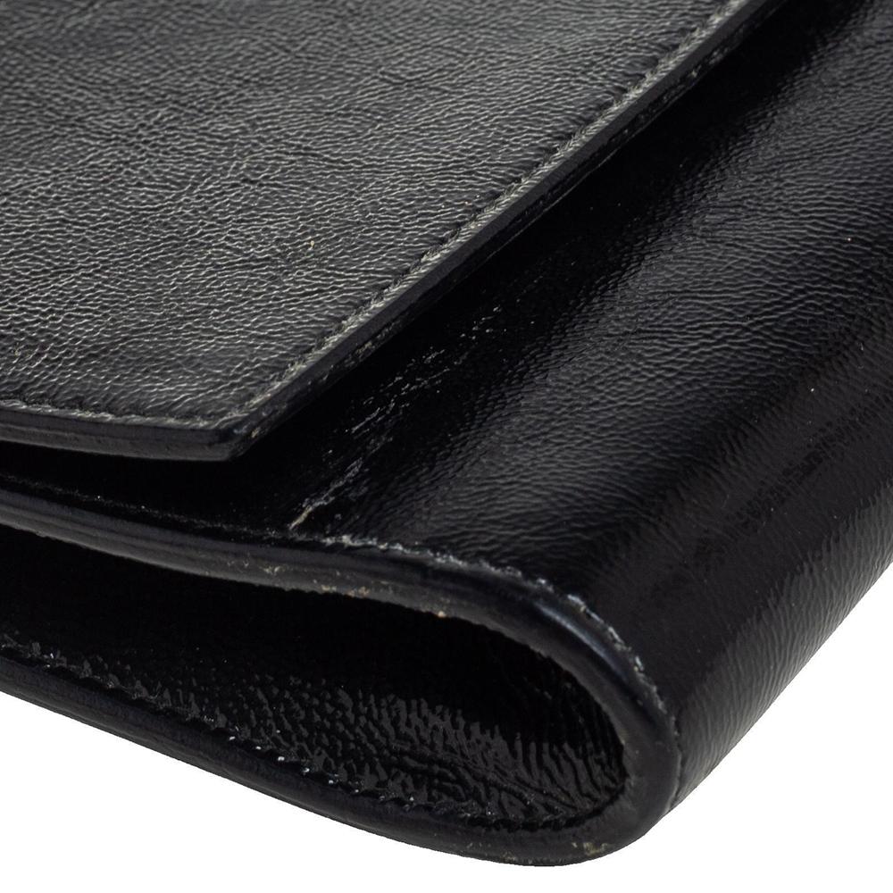Yves Saint Laurent Black Patent Leather Belle De Jour Flap Clutch 5