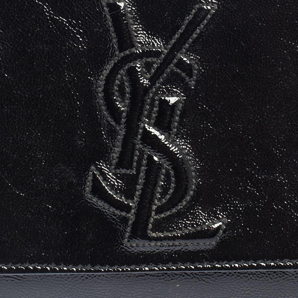 Women's Yves Saint Laurent Black Patent Leather Belle De Jour Flap Clutch