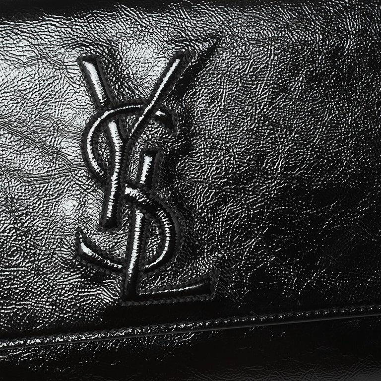 Yves Saint Laurent Black Patent Leather Belle De Jour Flap Clutch at ...