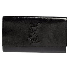 Yves Saint Laurent Black Patent Leather Belle De Jour Flap Clutch