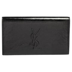 Yves Saint Laurent Black Patent Leather Belle De Jour Flap Clutch