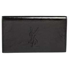 Yves Saint Laurent Black Patent Leather Belle De Jour Flap Clutch