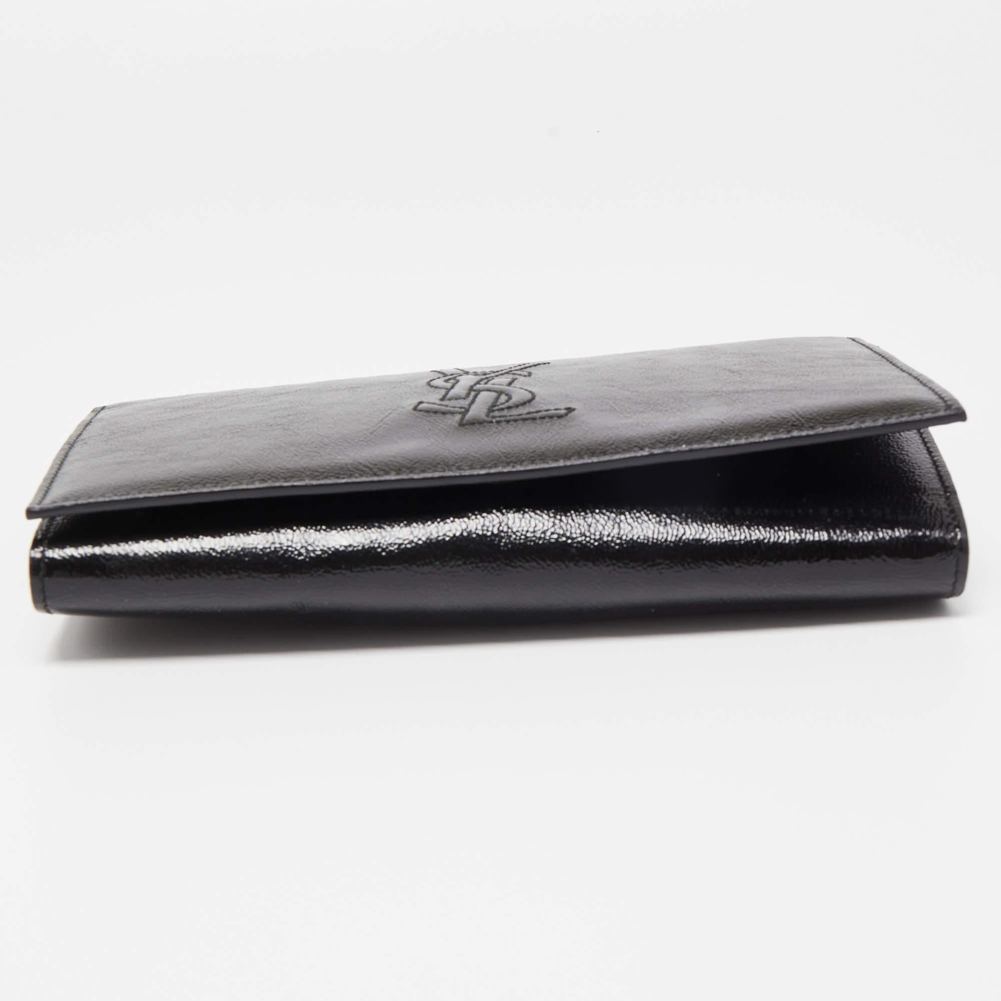 Yves Saint Laurent Black Patent Leather Belle De Jour Wallet on Chain 7