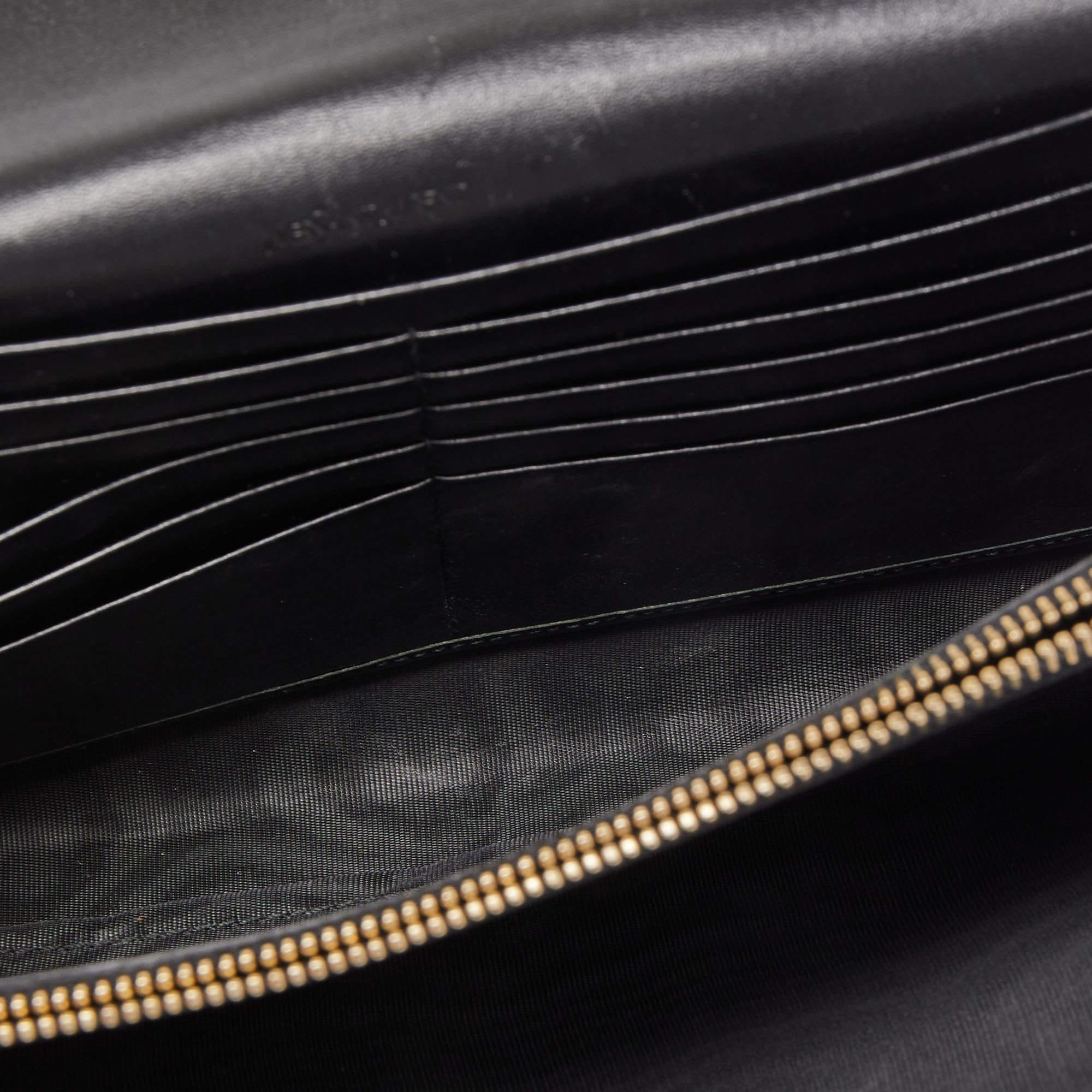 Women's Yves Saint Laurent Black Patent Leather Belle De Jour Wallet on Chain