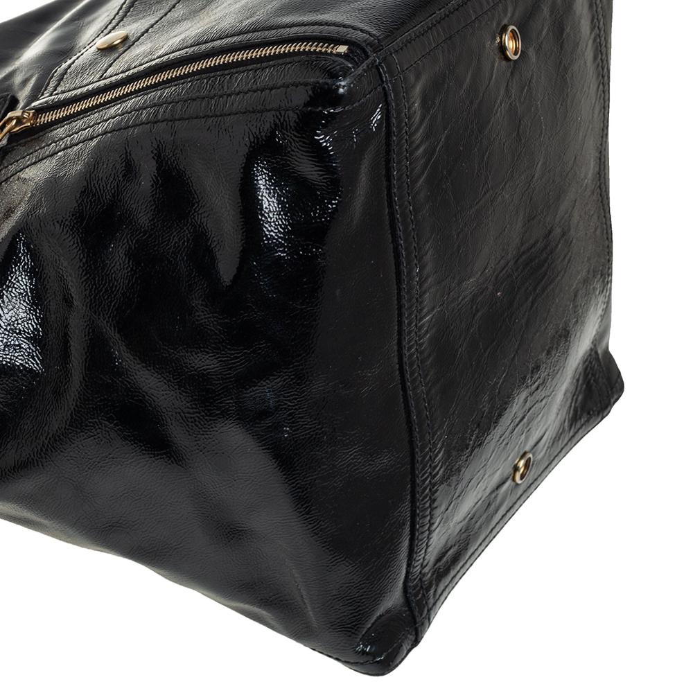 Yves Saint Laurent Black Patent Leather Large Downtown Tote 3