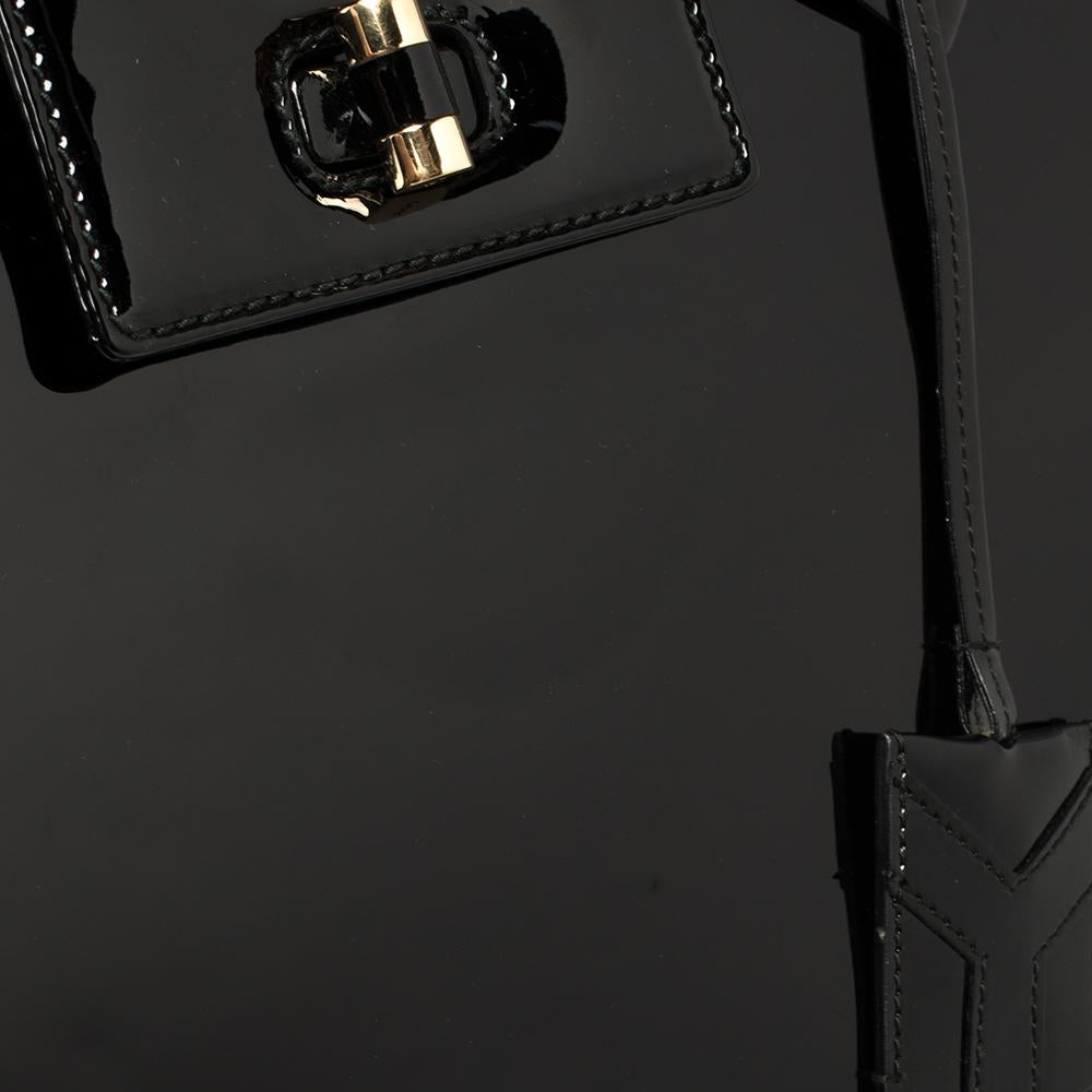 Yves Saint Laurent Black Patent Leather Large Uptown Satchel 4