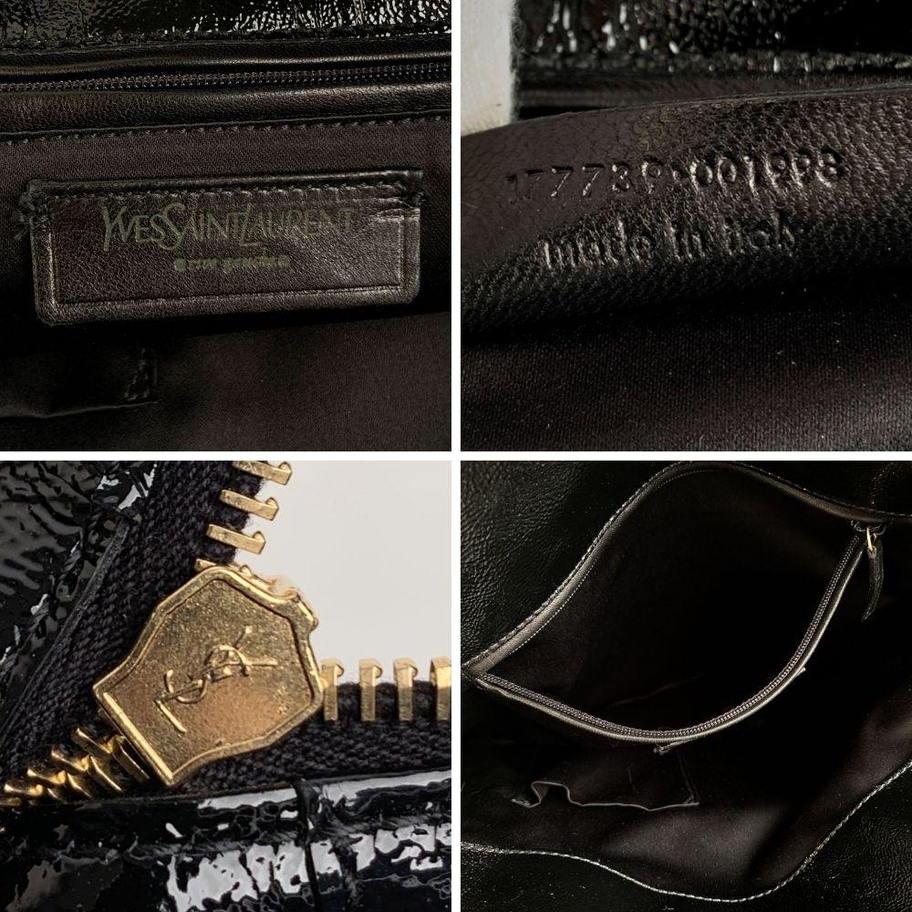 Women's Yves Saint Laurent Black Patent Leather Metropolis Tribute Tote Bag