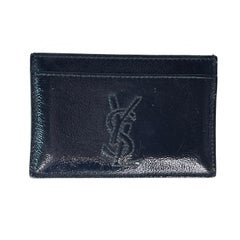Yves Saint Laurent Black Patent Leather Monogram Card Holder Wallet (513092)