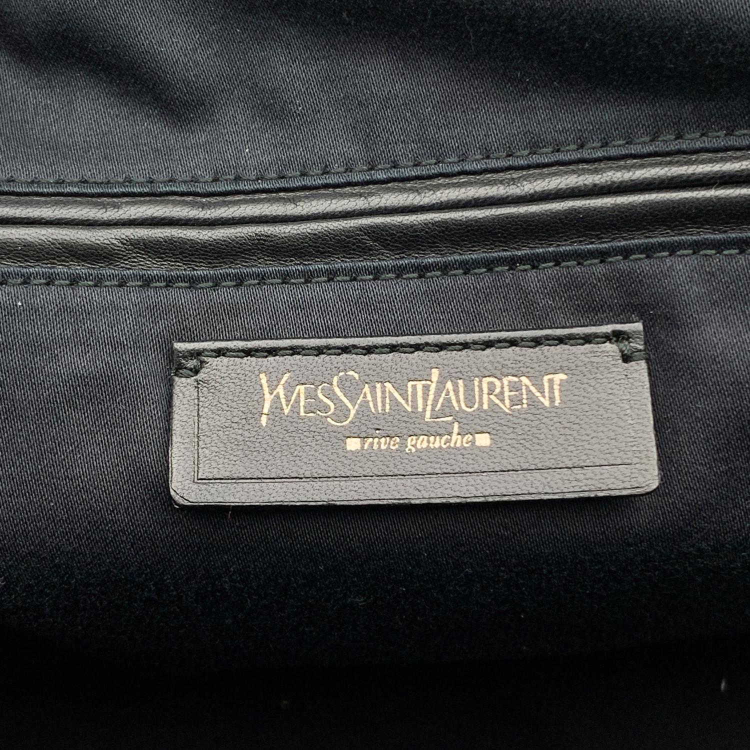Women's Yves Saint Laurent Black Patent Leather Obi Bow Satchel Bowler Bag