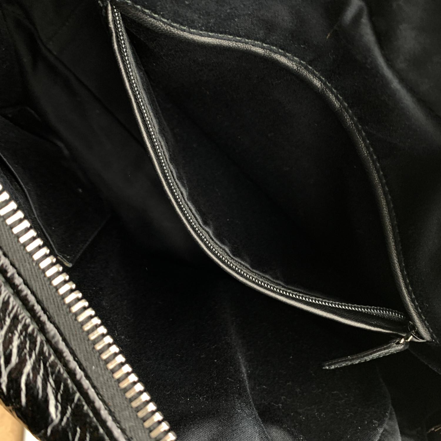 Yves Saint Laurent Black Patent Leather Obi Bow Satchel Bowler Bag 2