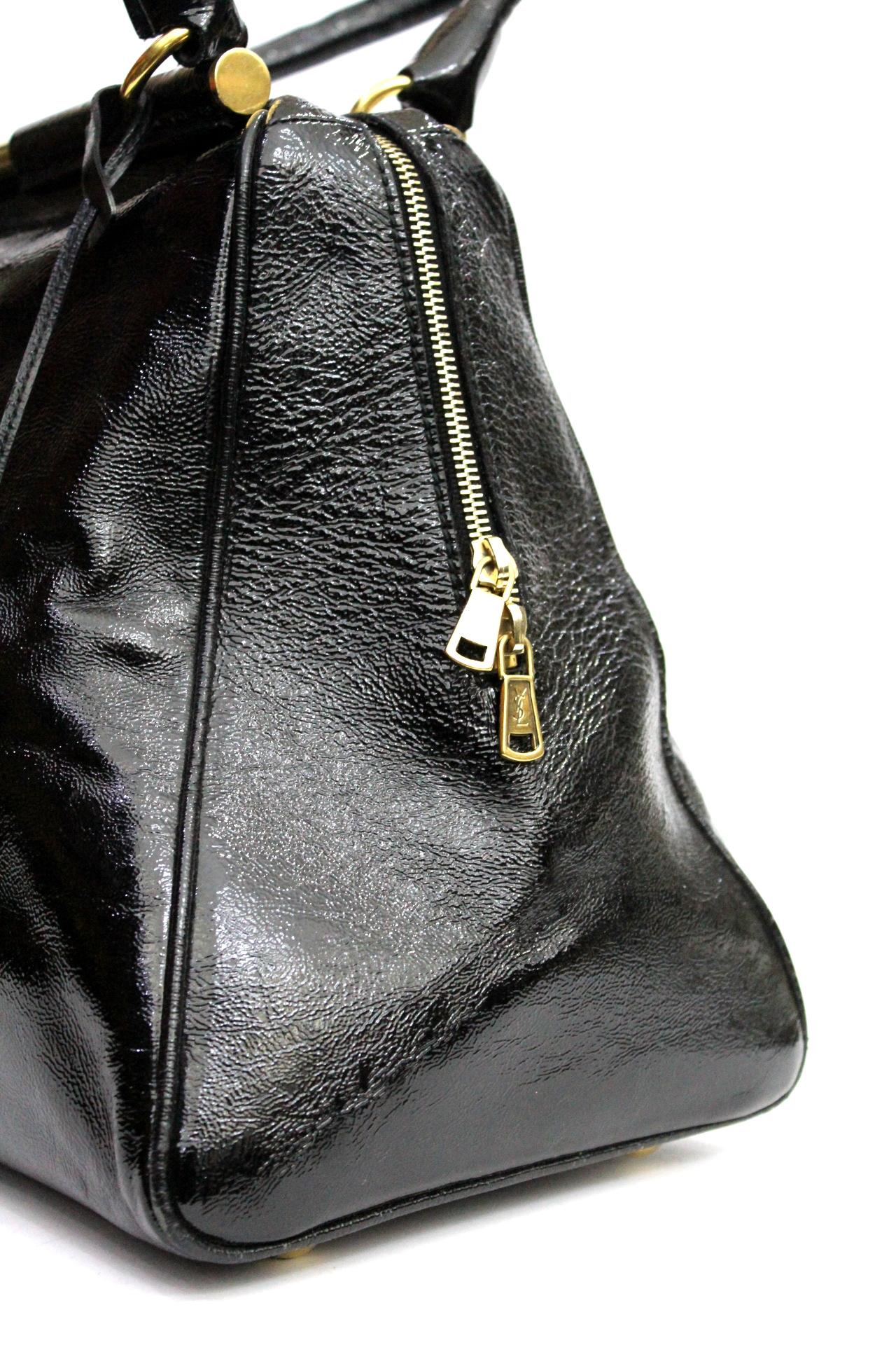 ysl black patent leather bag