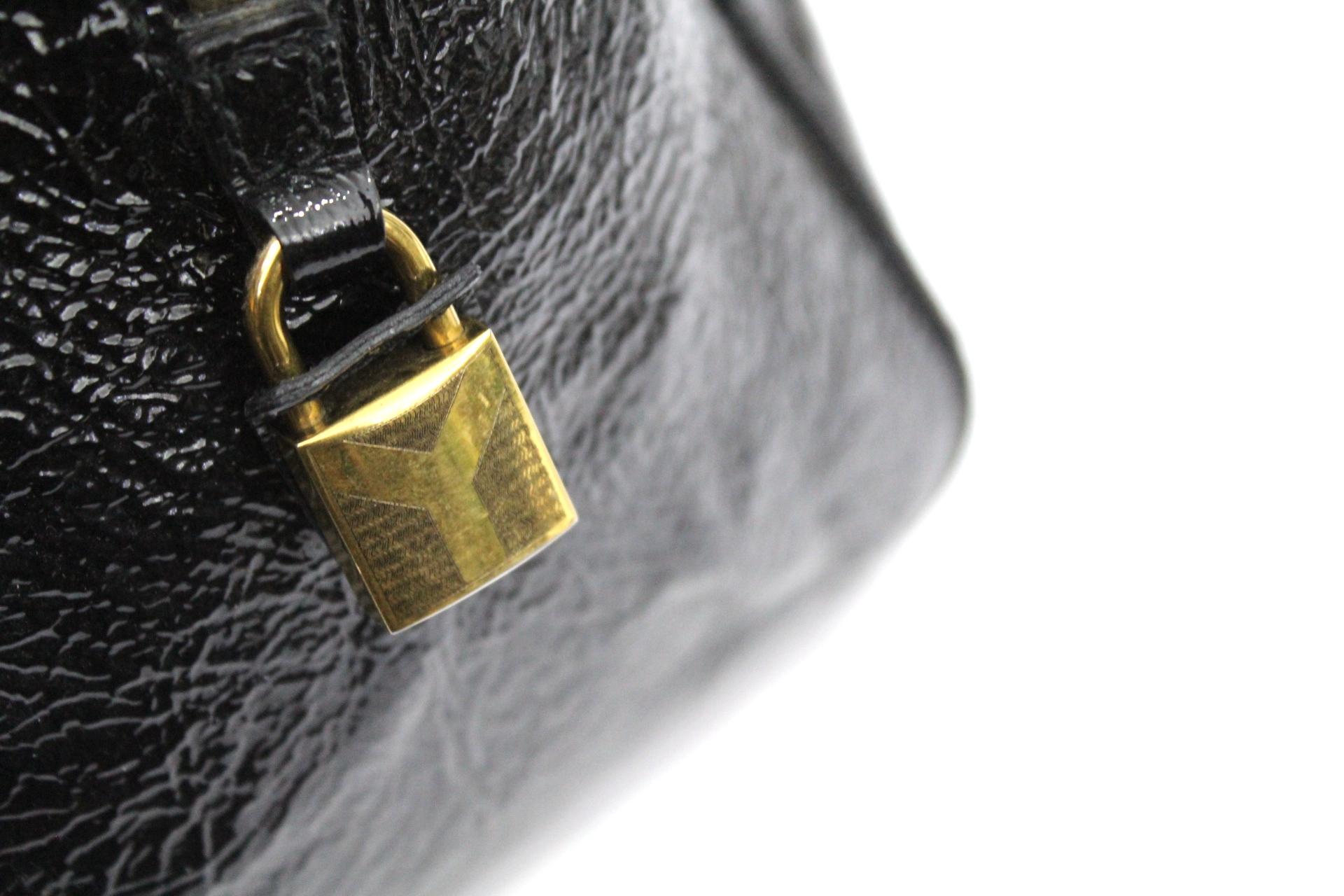 Women's Yves Saint Laurent Black Patent Leather Shoulder Bag
