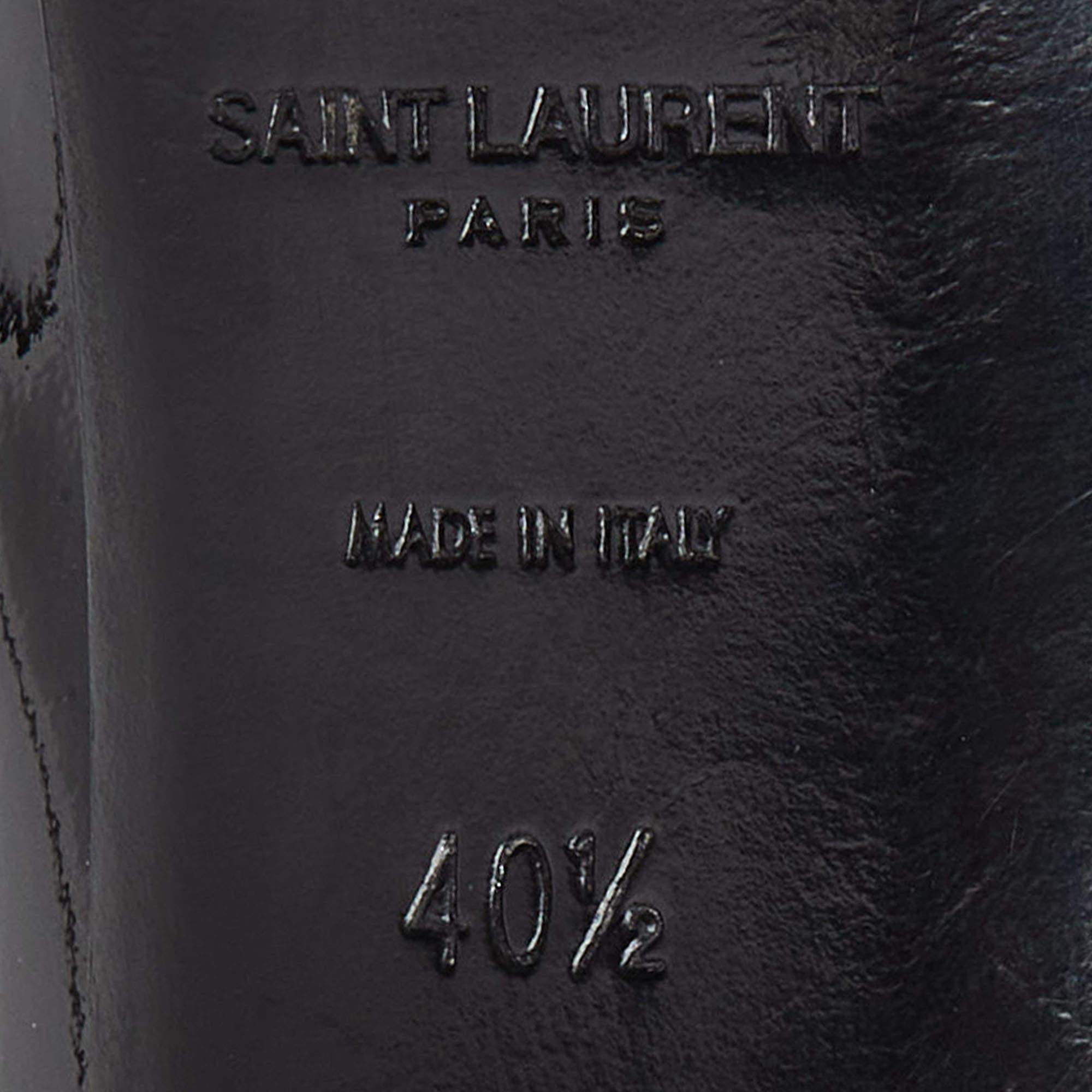 Yves Saint Laurent Black Patent Leather Tribtoo Platform Pumps Size 40.5 For Sale 4