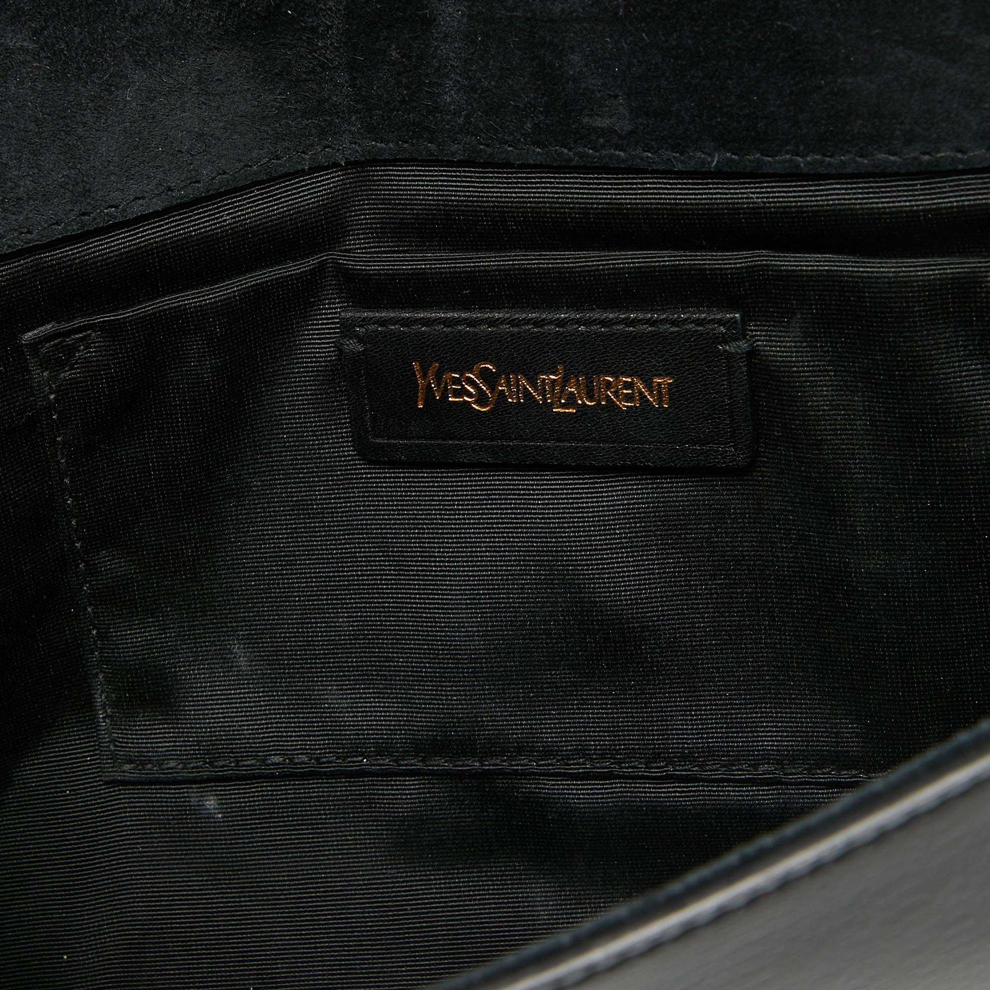 Yves Saint Laurent Black Patent Leather Y Ligne Clutch 1