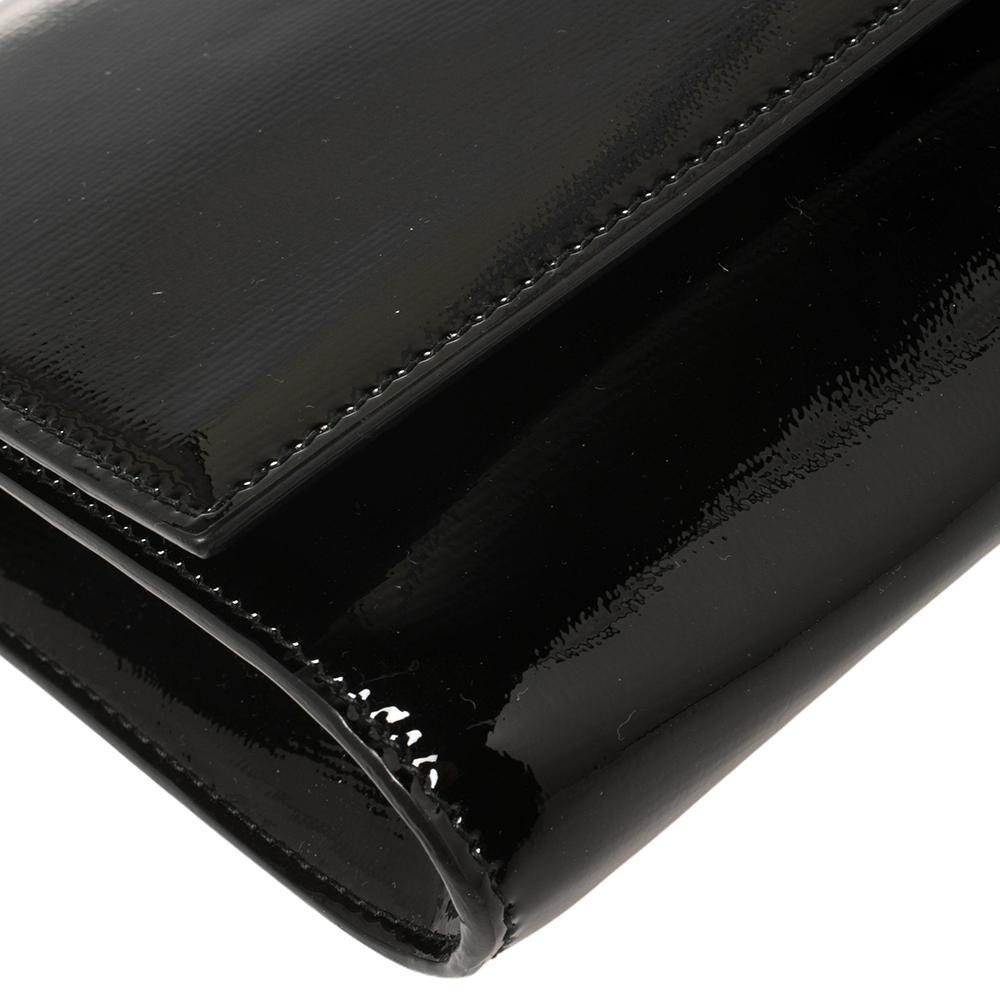 Yves Saint Laurent Black Patent Leather Y-Ligne Clutch 1