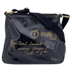 Yves Saint Laurent Black Patent Leather Y-Mail Shoulder Bag