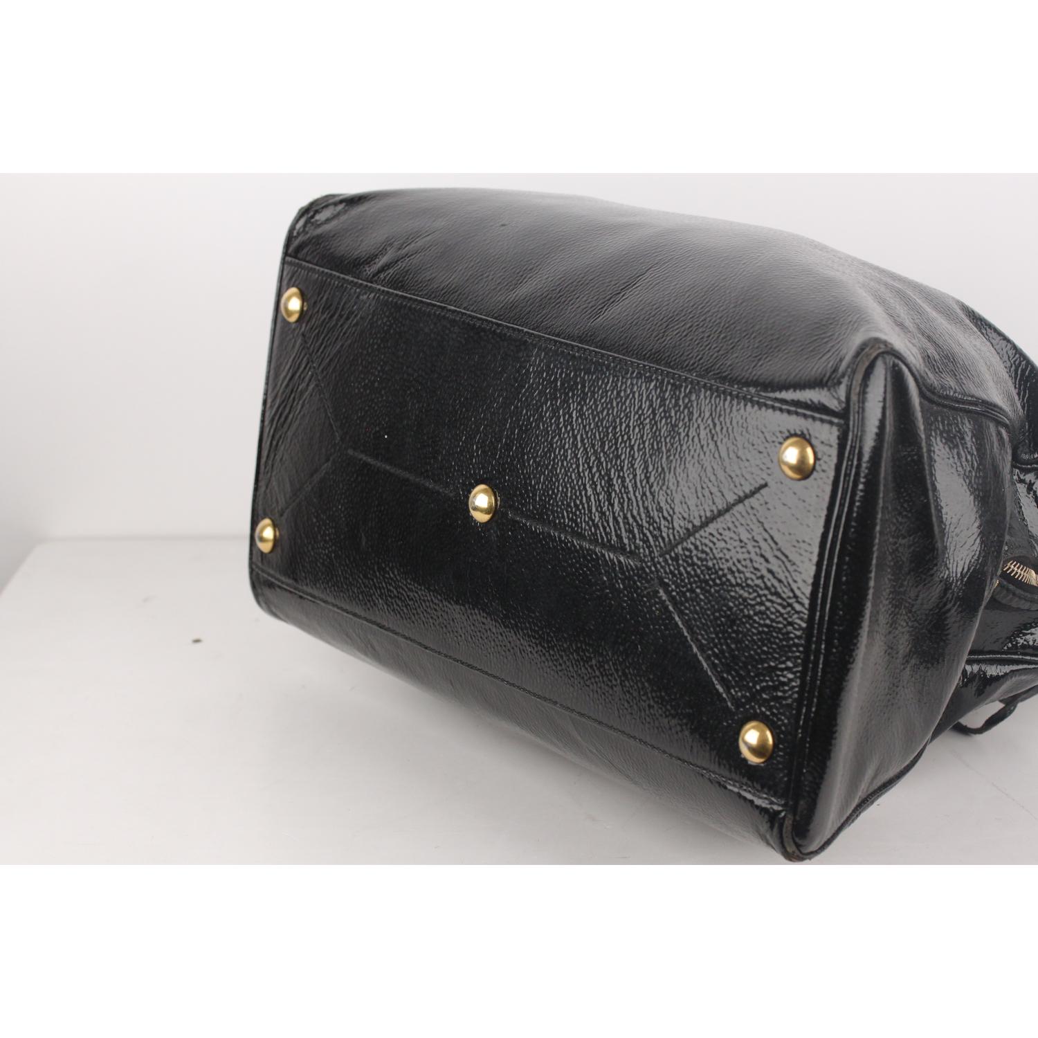 Women's Yves Saint Laurent Black Patent Majorelle Bag Handbag Satchel
