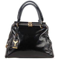 Yves Saint Laurent Black Patent Majorelle Bag Handbag Satchel