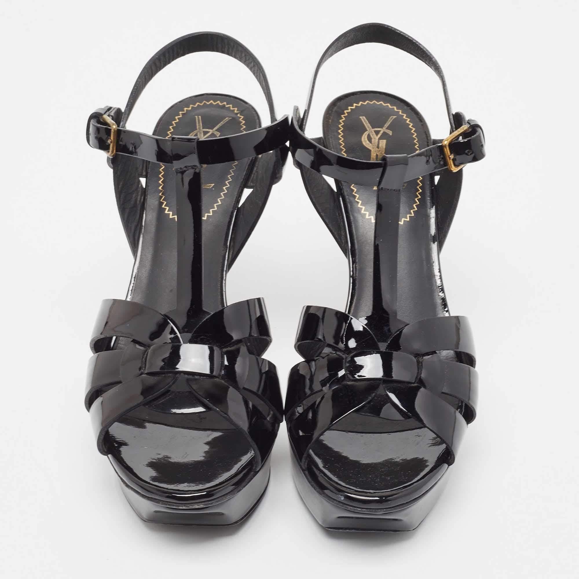 You can count on these YSL black sandals for an elevated feel. They are crafted beautifully and designed to offer the right fit and a comfortable lift.

Includes: Original Dustbag