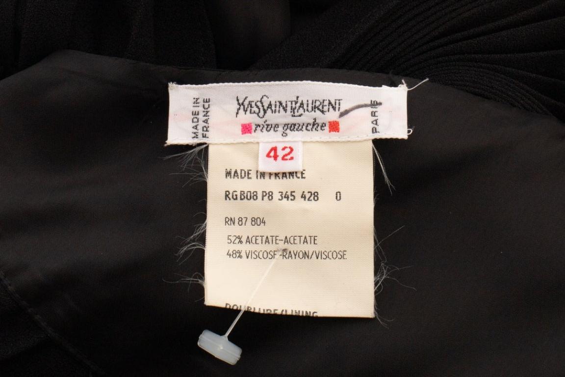 Yves Saint Laurent Black Pleated Top For Sale 6