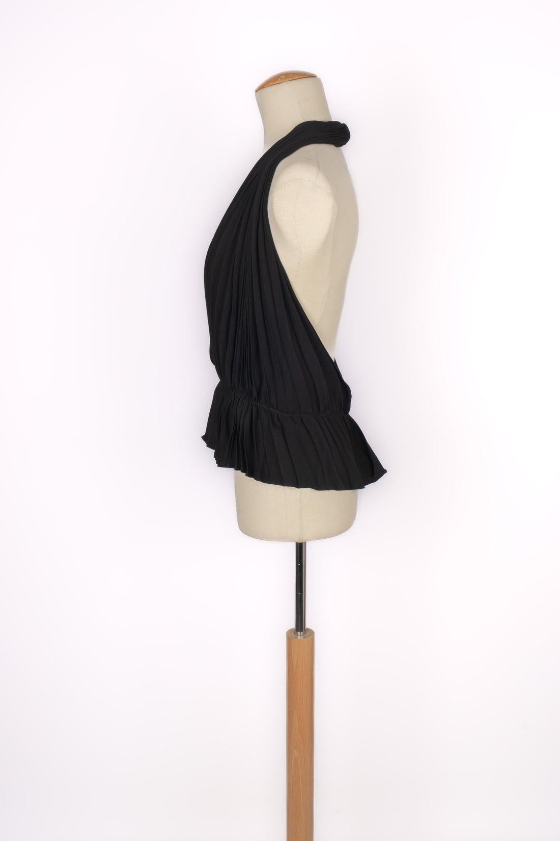 Women's Yves Saint Laurent Black Pleated Top For Sale
