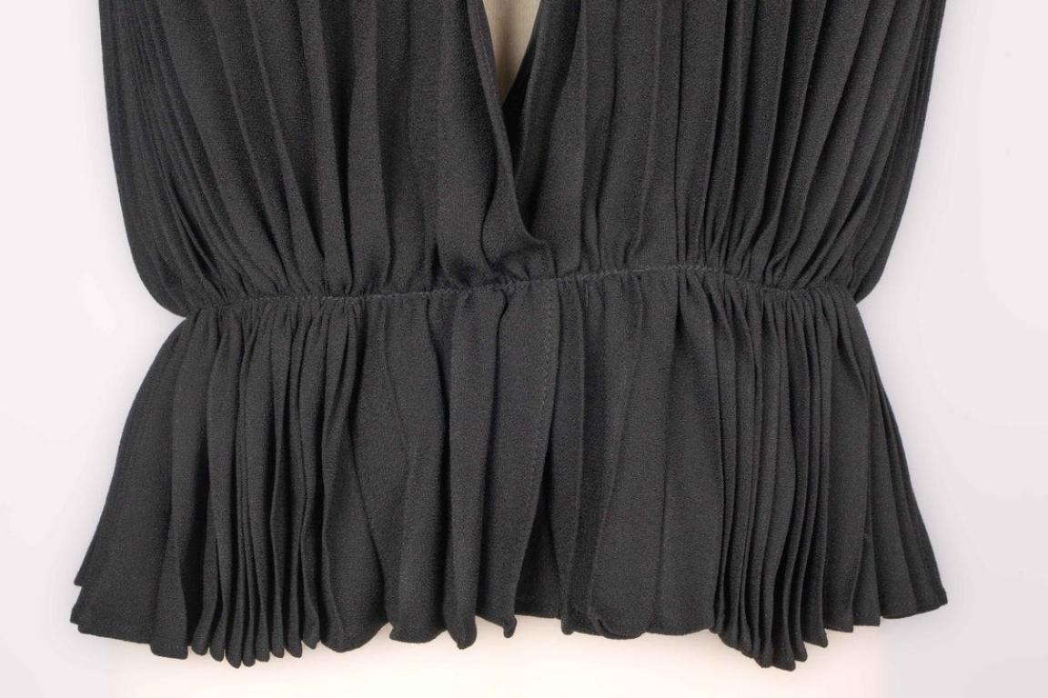 Yves Saint Laurent Black Pleated Top For Sale 3