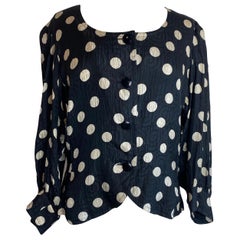 Yves Saint Laurent Schwarzes Polka Dot Shirt.