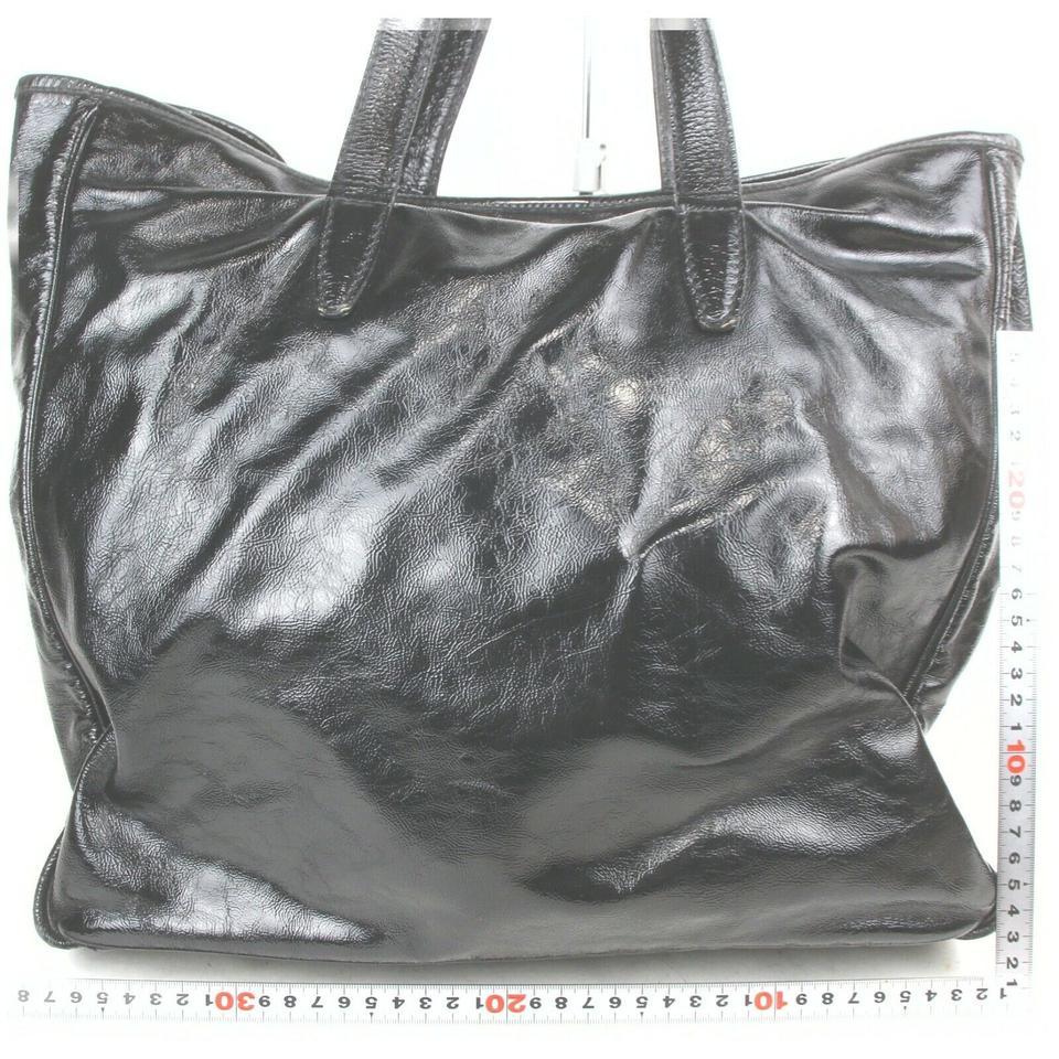 Yves Saint Laurent Black Postal Stamp Postcard Tote Bag 862586 2