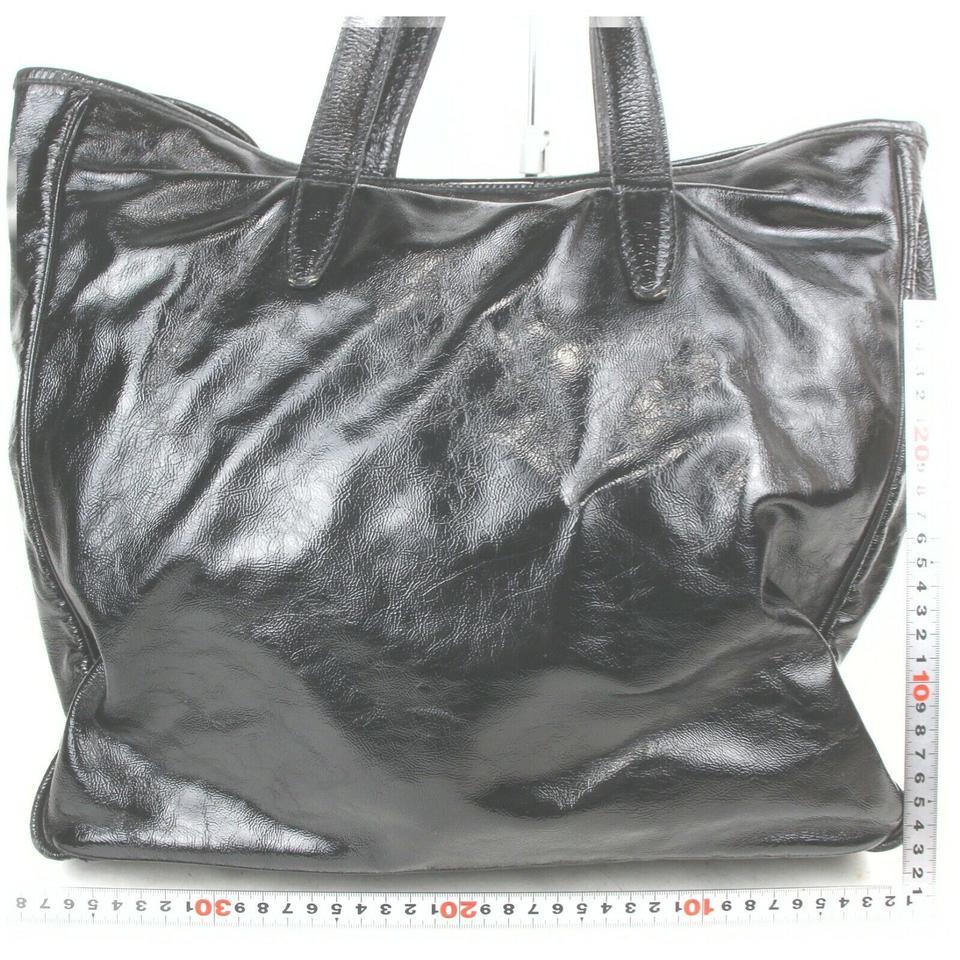 Yves Saint Laurent Black Postal Stamp Postcard Tote Bag 862586  2