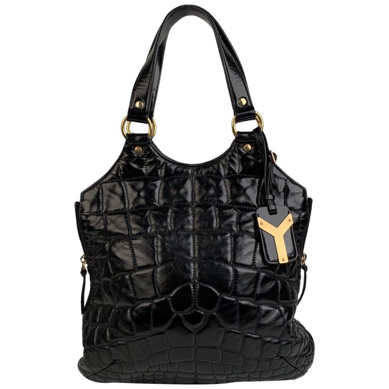 Yves Saint Laurent Black Quilted Croc Look Metropolis Tribute Bag For Sale  at 1stDibs | saint laurent metropolis bag, ysl tribute bag, ysl tribute tote