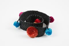 Yves Saint Laurent Black Raffia Belt