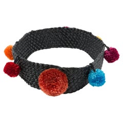 Yves Saint Laurent Black Raffia Belt