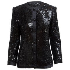 Yves Saint Laurent Black Rive Gauche Silk Evening Jacket