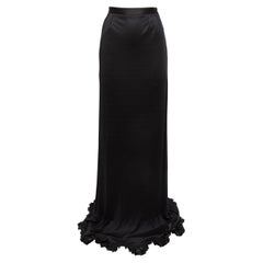 Yves Saint Laurent Black Ruffle-Trimmed Maxi Skirt