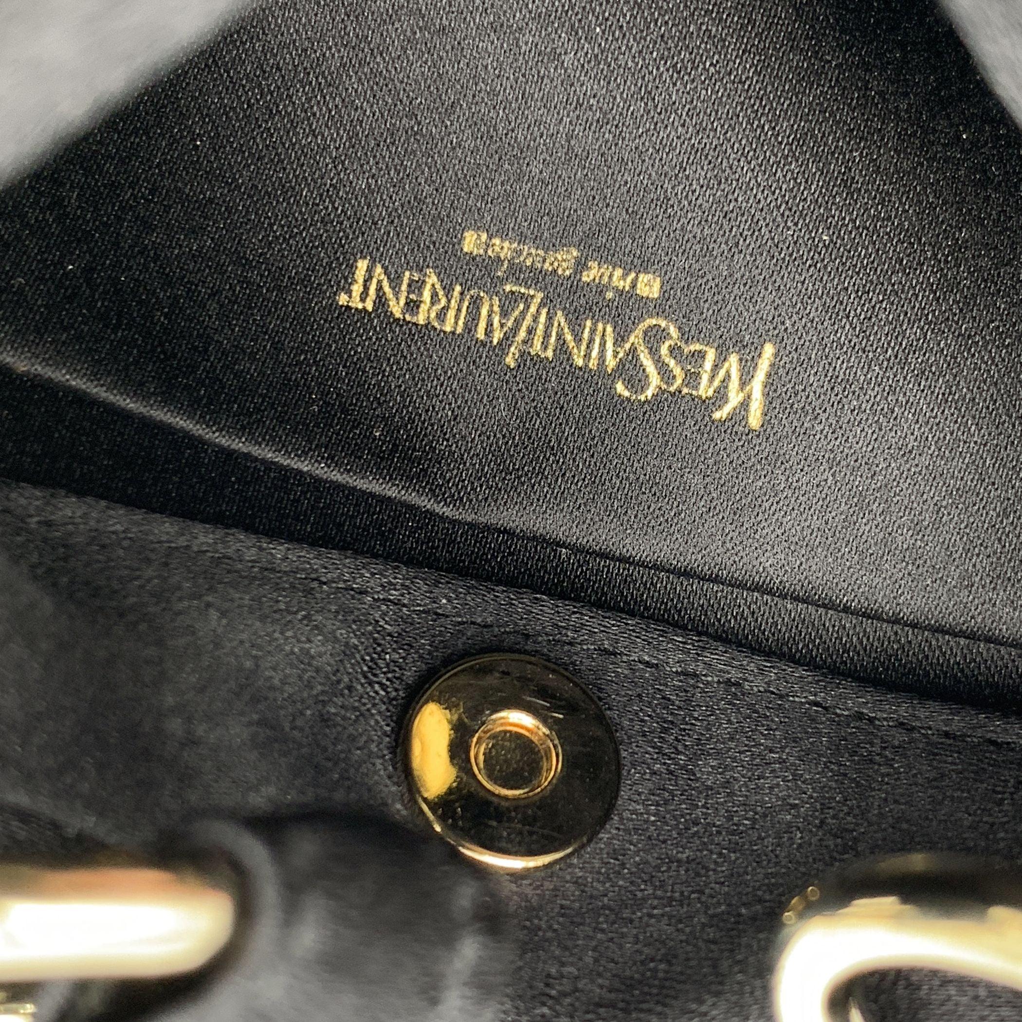 Yves Saint Laurent Black Ruffled Satin Flower Mini Shoulder Bag 3