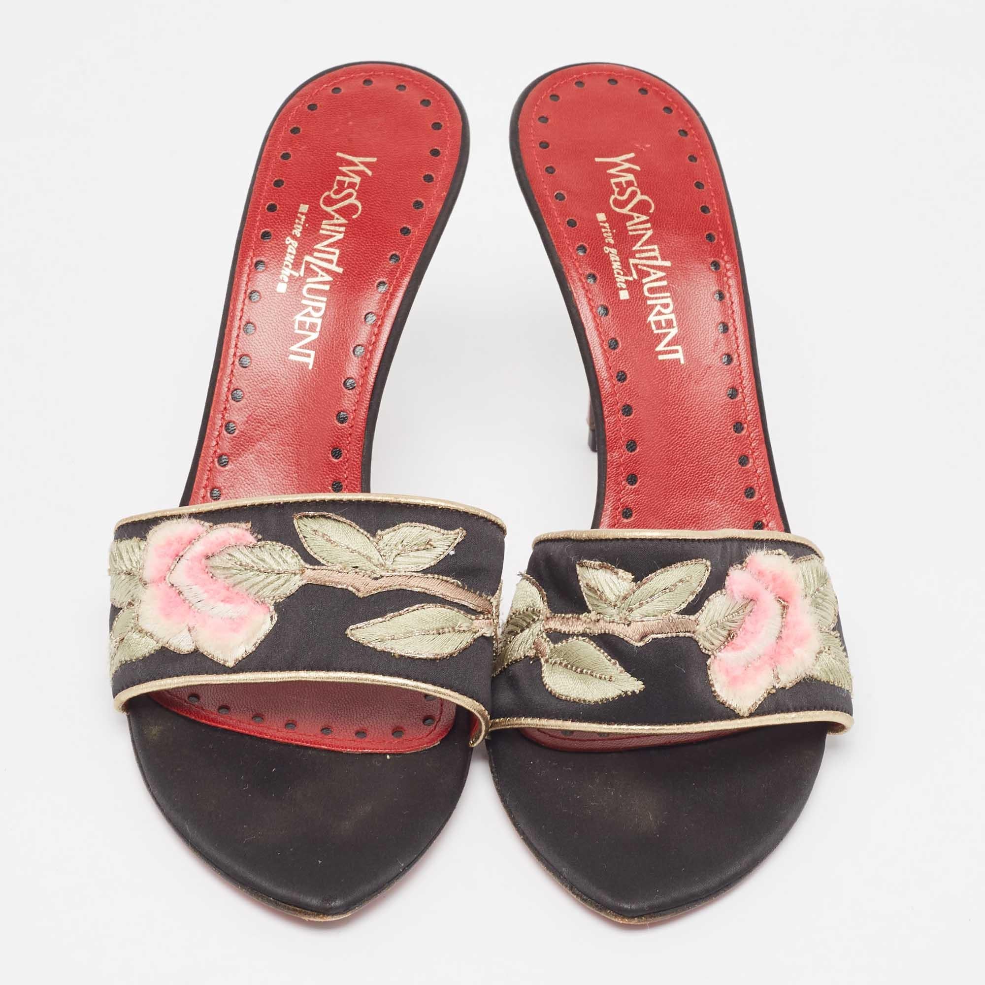 Sandales BLU STAR à Plateforme, Bride Noire, Taille 37 (US 7), Occasion - Wedge Slides Fabriquées En Italie