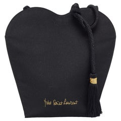 Yves Saint Laurent Black Satin Heart Crossbody Bag