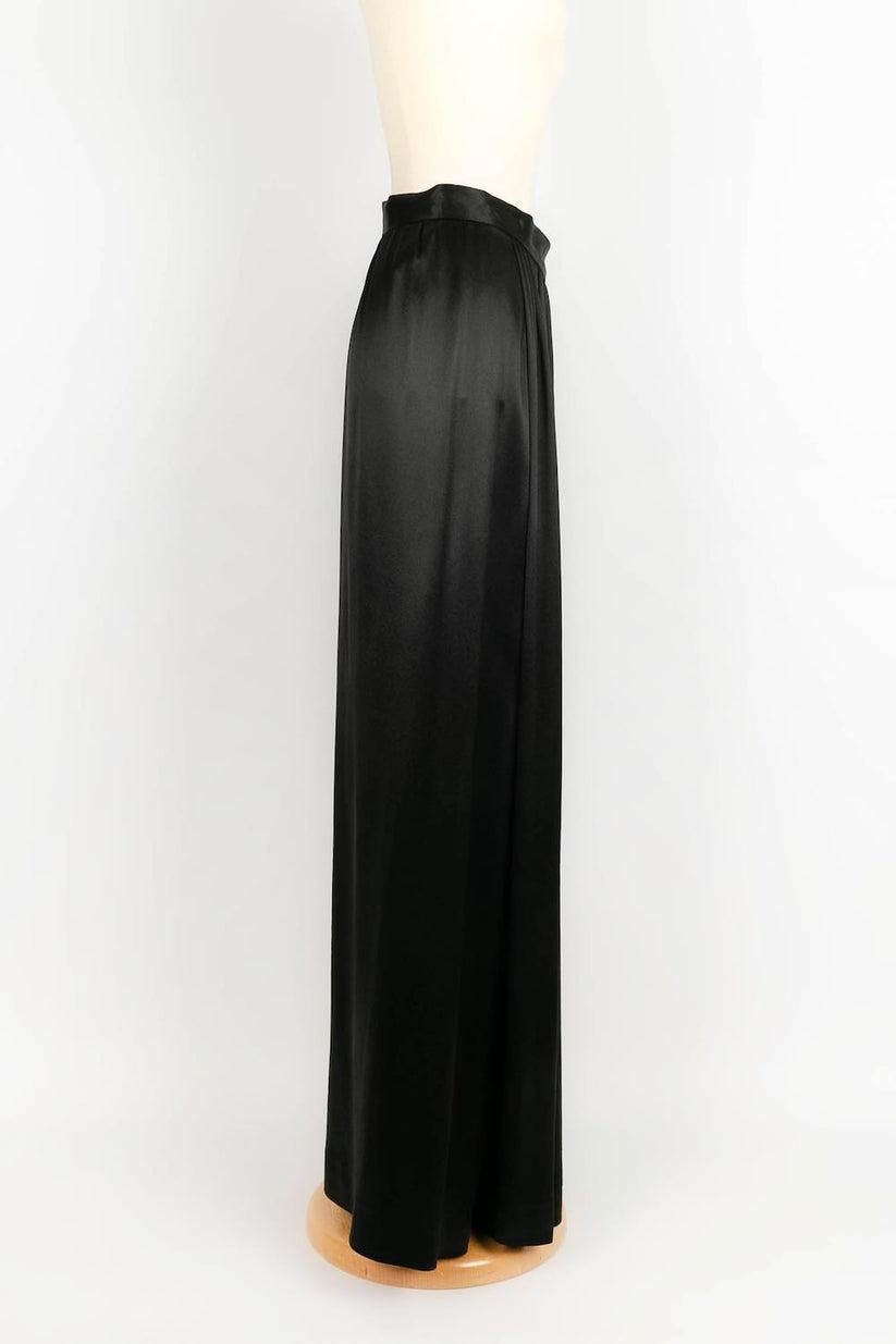 Women's Yves Saint Laurent Black Satin Skirt For Sale
