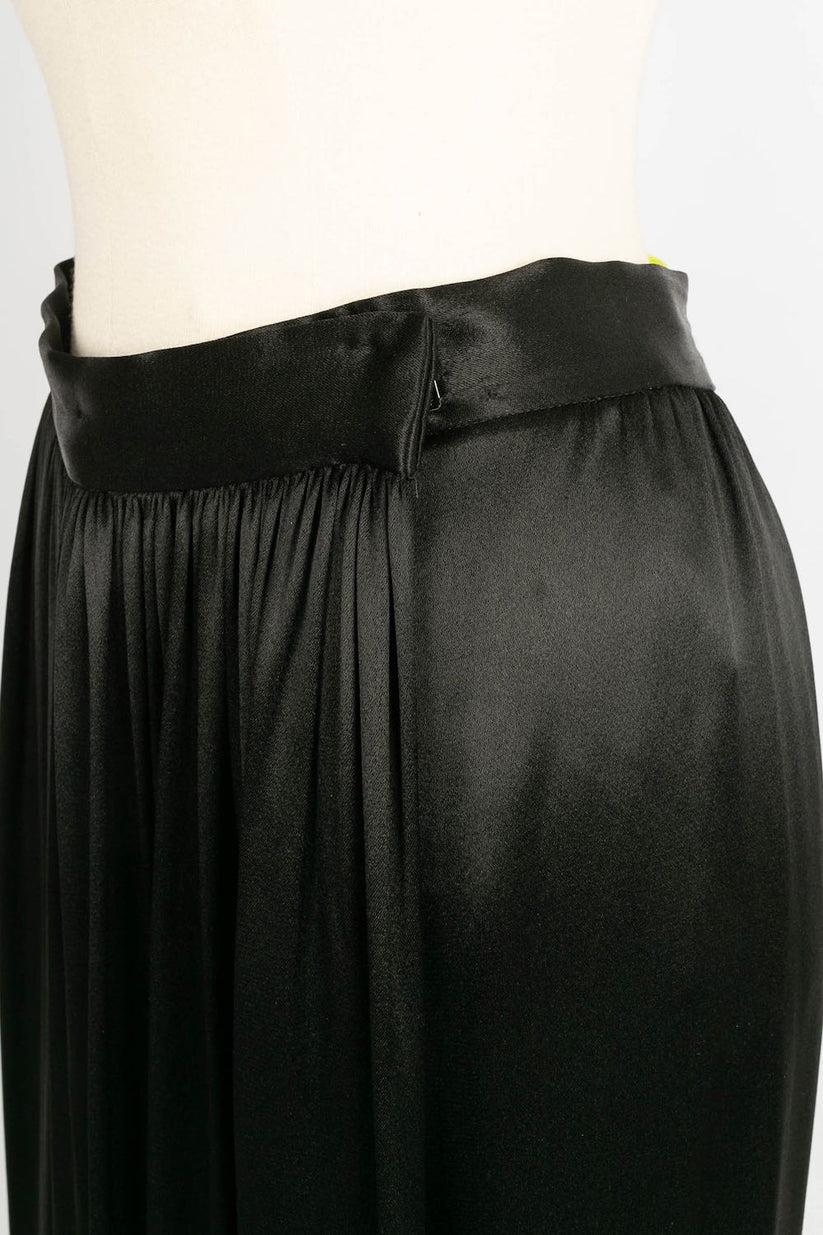 Yves Saint Laurent Black Satin Skirt For Sale 1