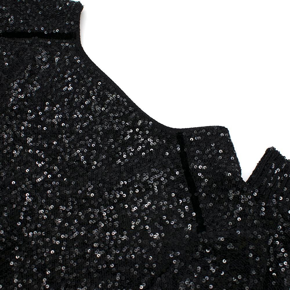 Yves Saint Laurent Black Sequin-Embellished Wool Sweater XS 3