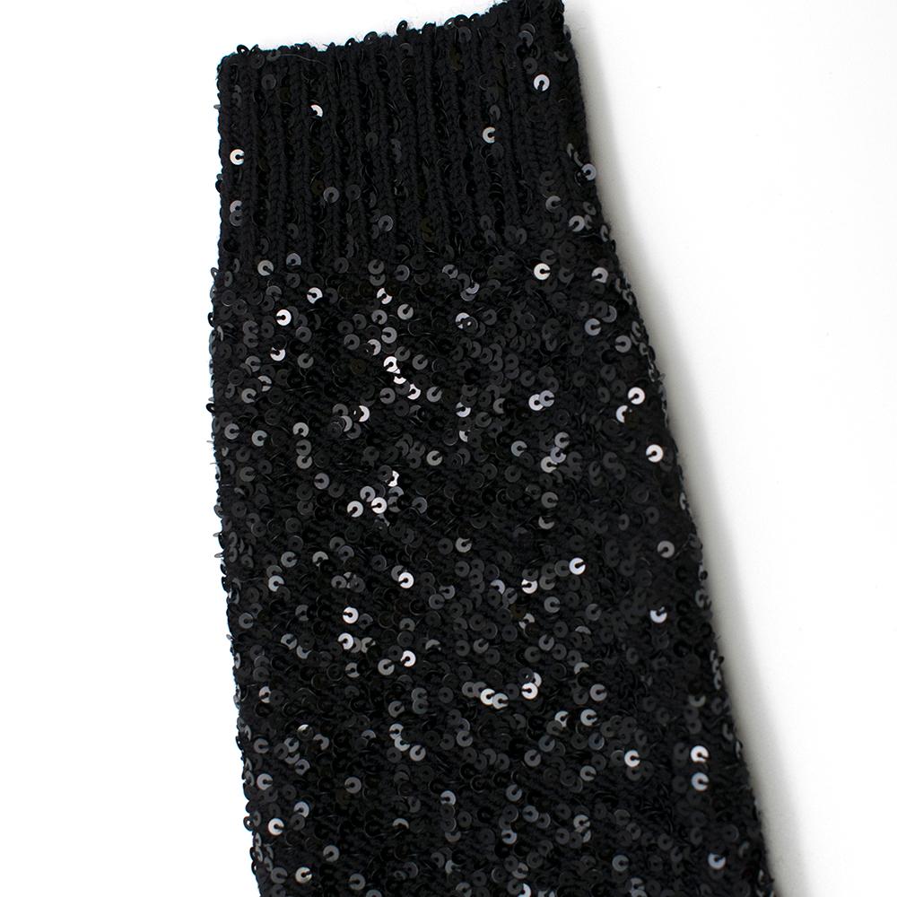 Yves Saint Laurent Black Sequin-Embellished Wool Sweater XS 2