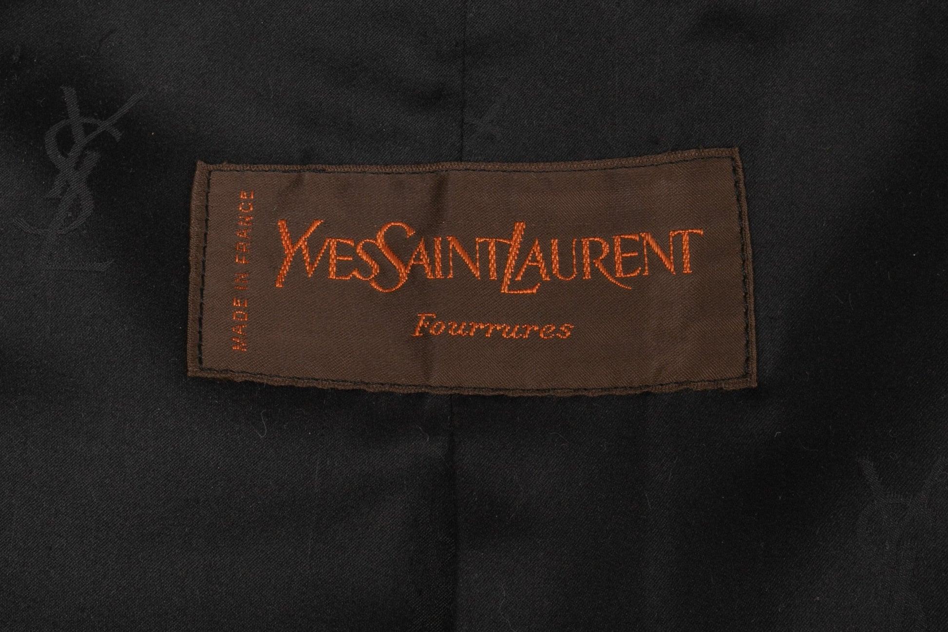 Yves Saint Laurent Black Sheepskin Fur Coat For Sale 5